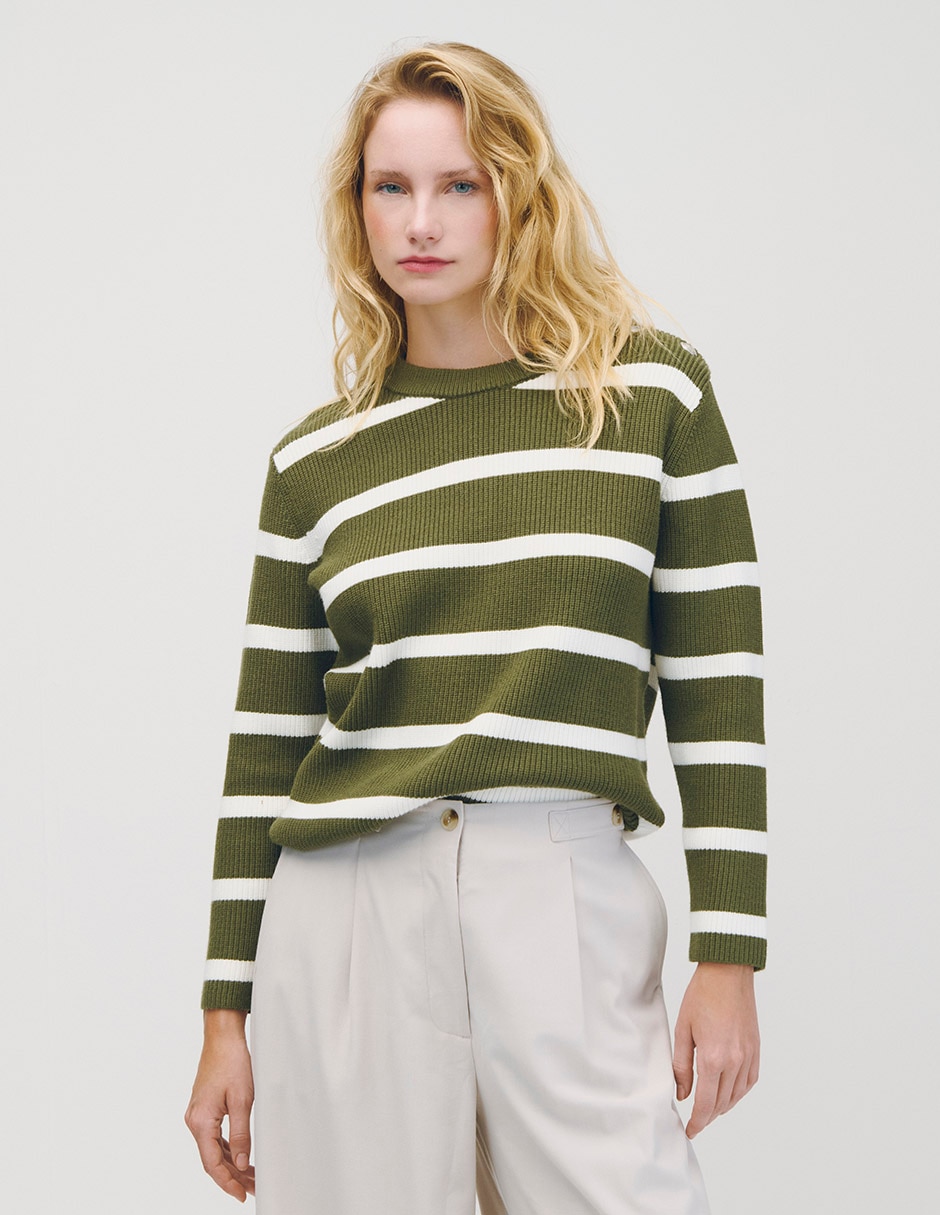 Suéter cuello redondo para mujer