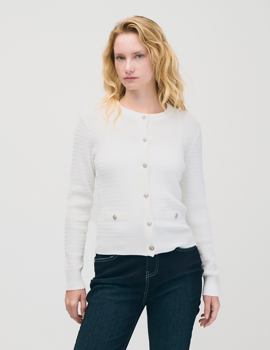 Suéter cuello redondo para mujer