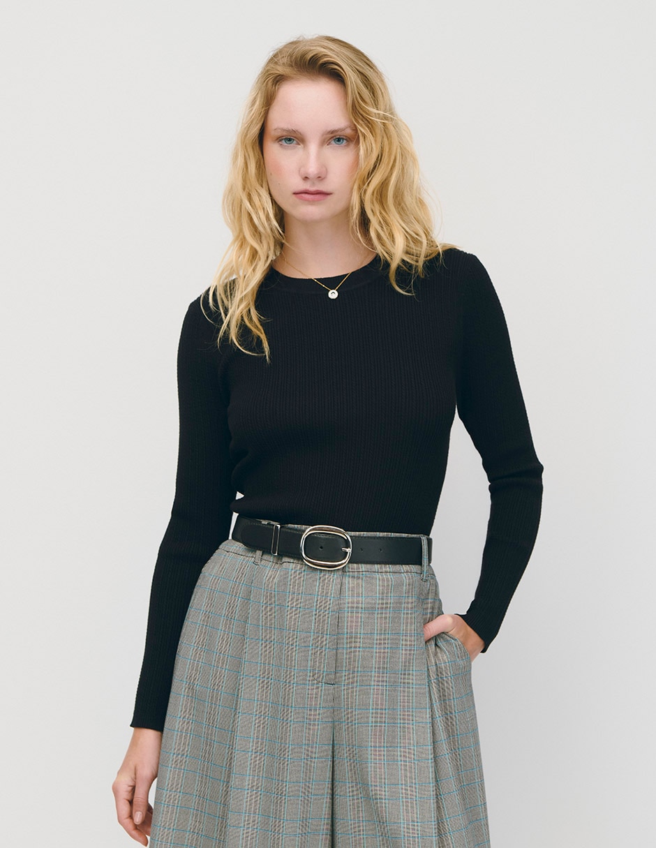 Suéter cuello redondo para mujer