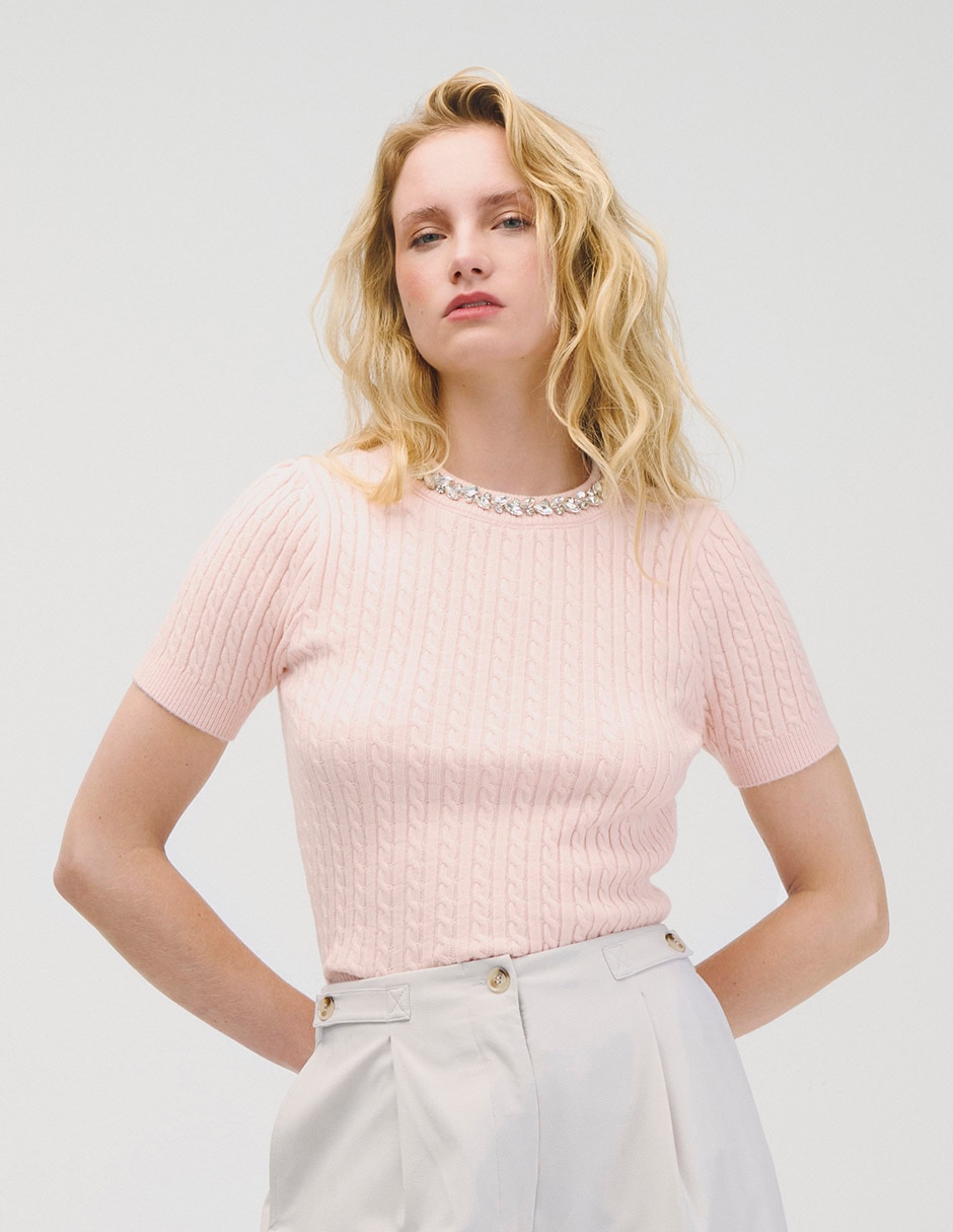 Blusa manga corta para mujer