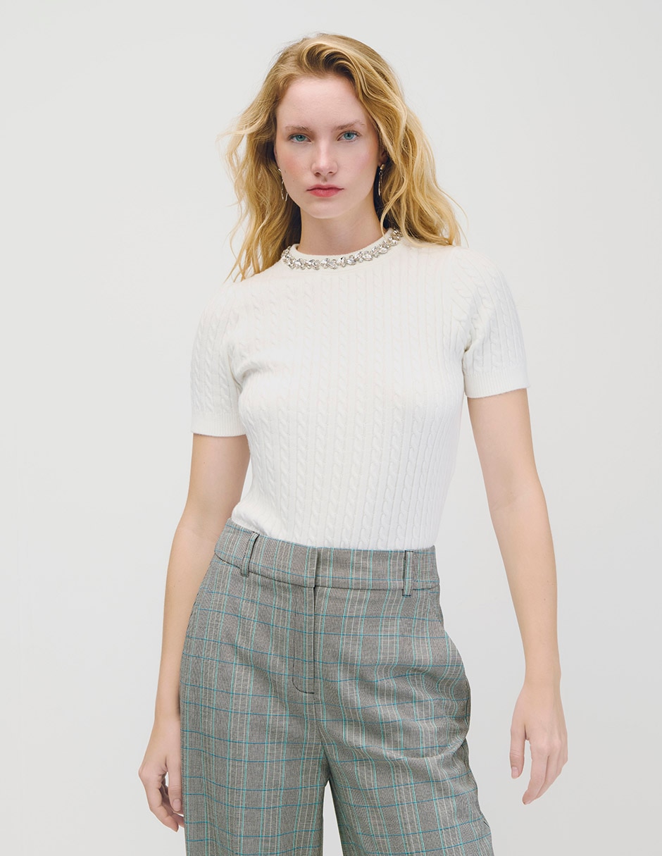 Blusa manga corta para mujer