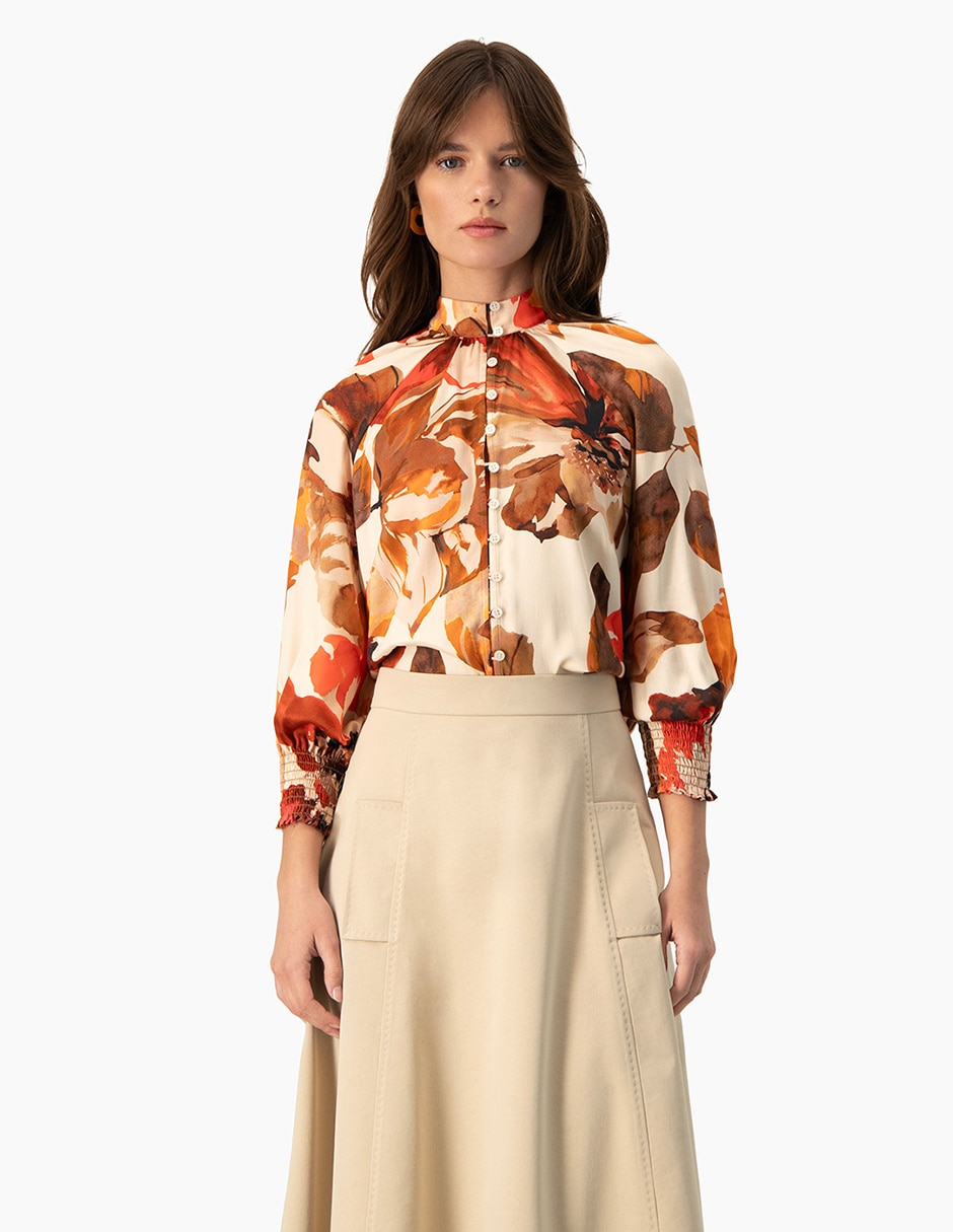 Blusa manga larga para mujer