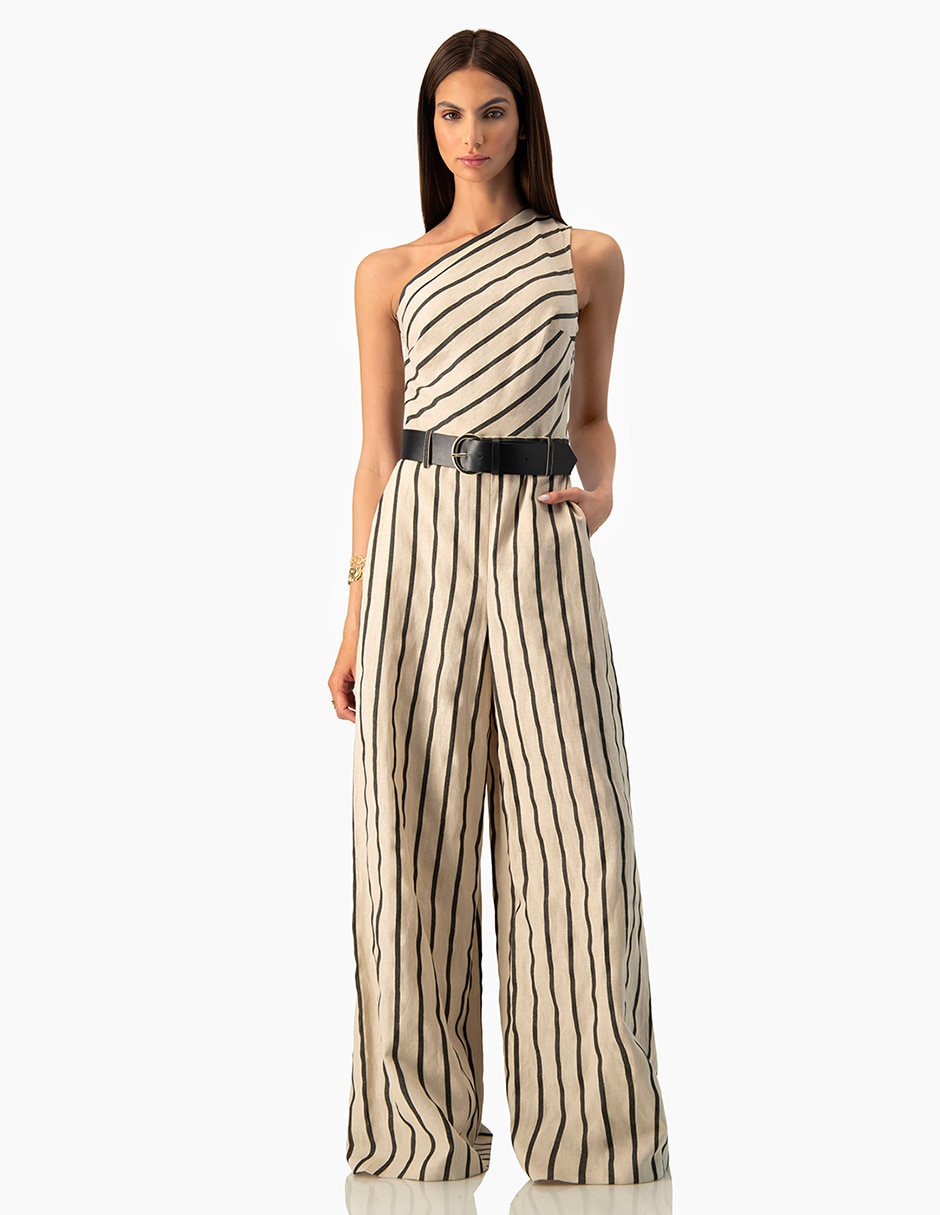 Jumpsuit casual estampado a rayas para mujer