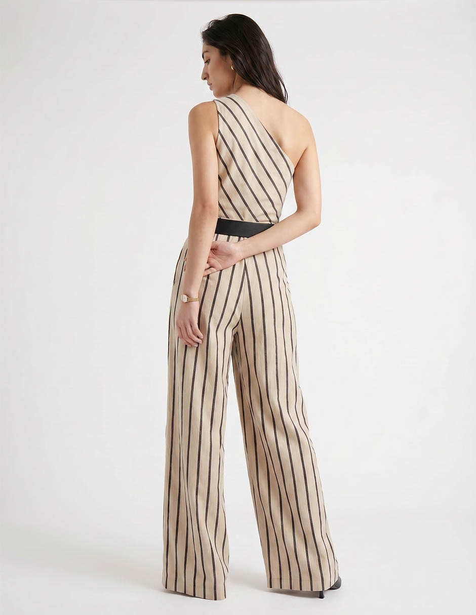 Jumpsuit Cherry Bomb de lino estampado a rayas para mujer 2