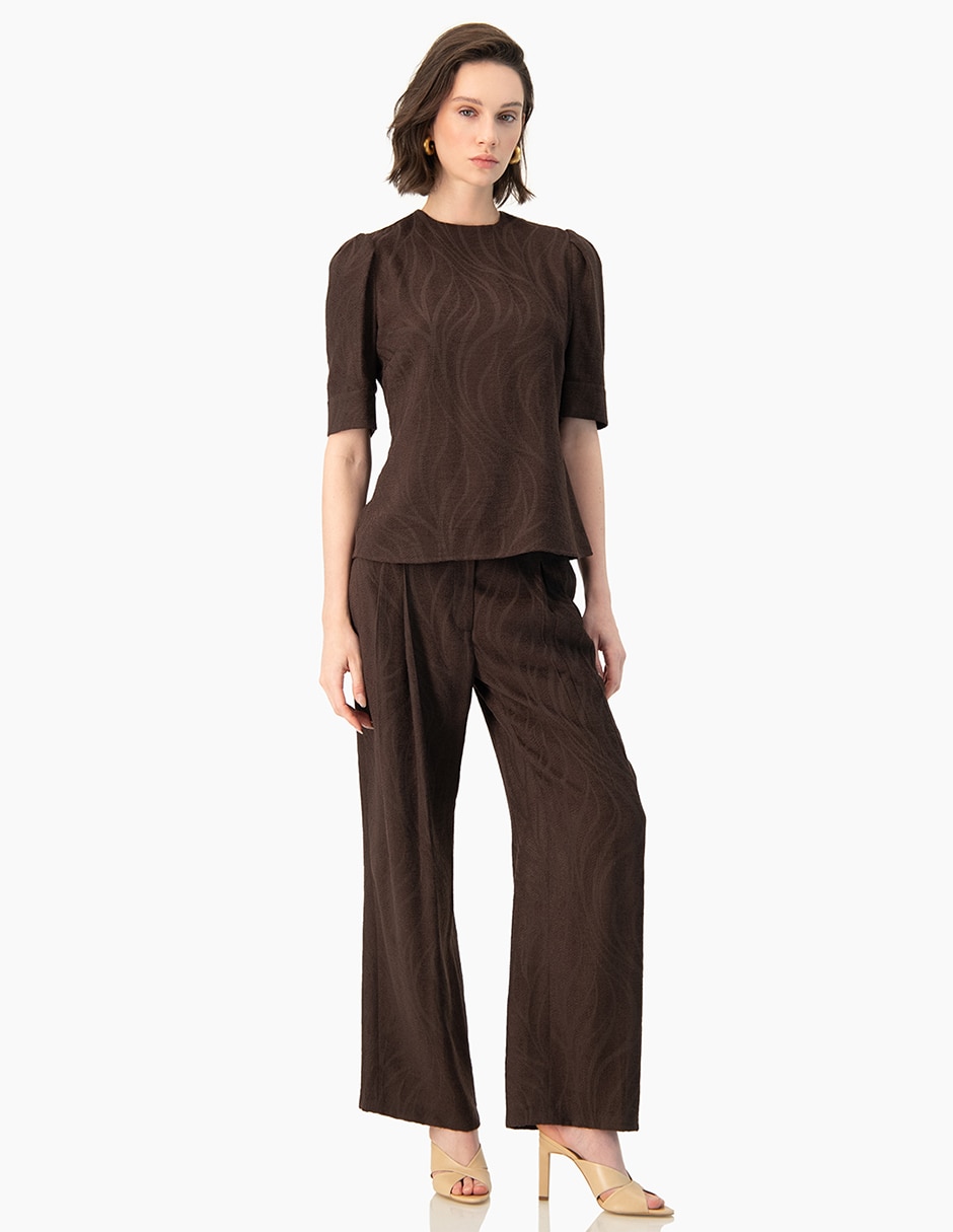 Pantalón regular amplio para mujer 4