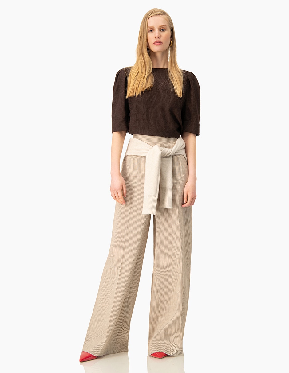 Pantalón regular amplio para mujer 5