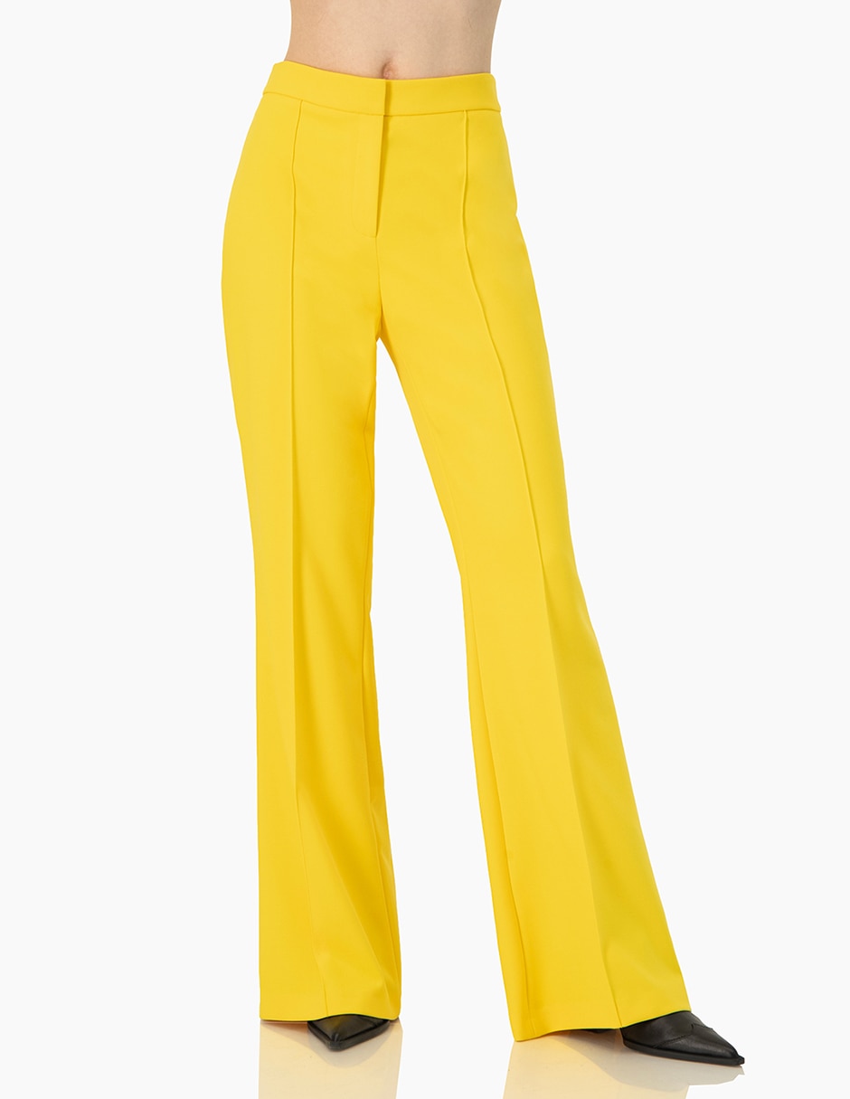 Pantalón regular acampanado para mujer