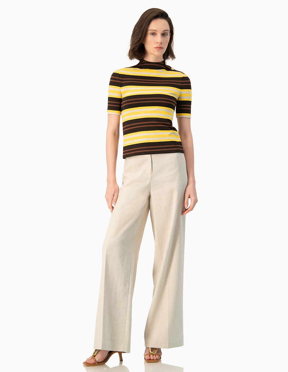 Blusa poppy yellow co1 1 manga corta para mujer
