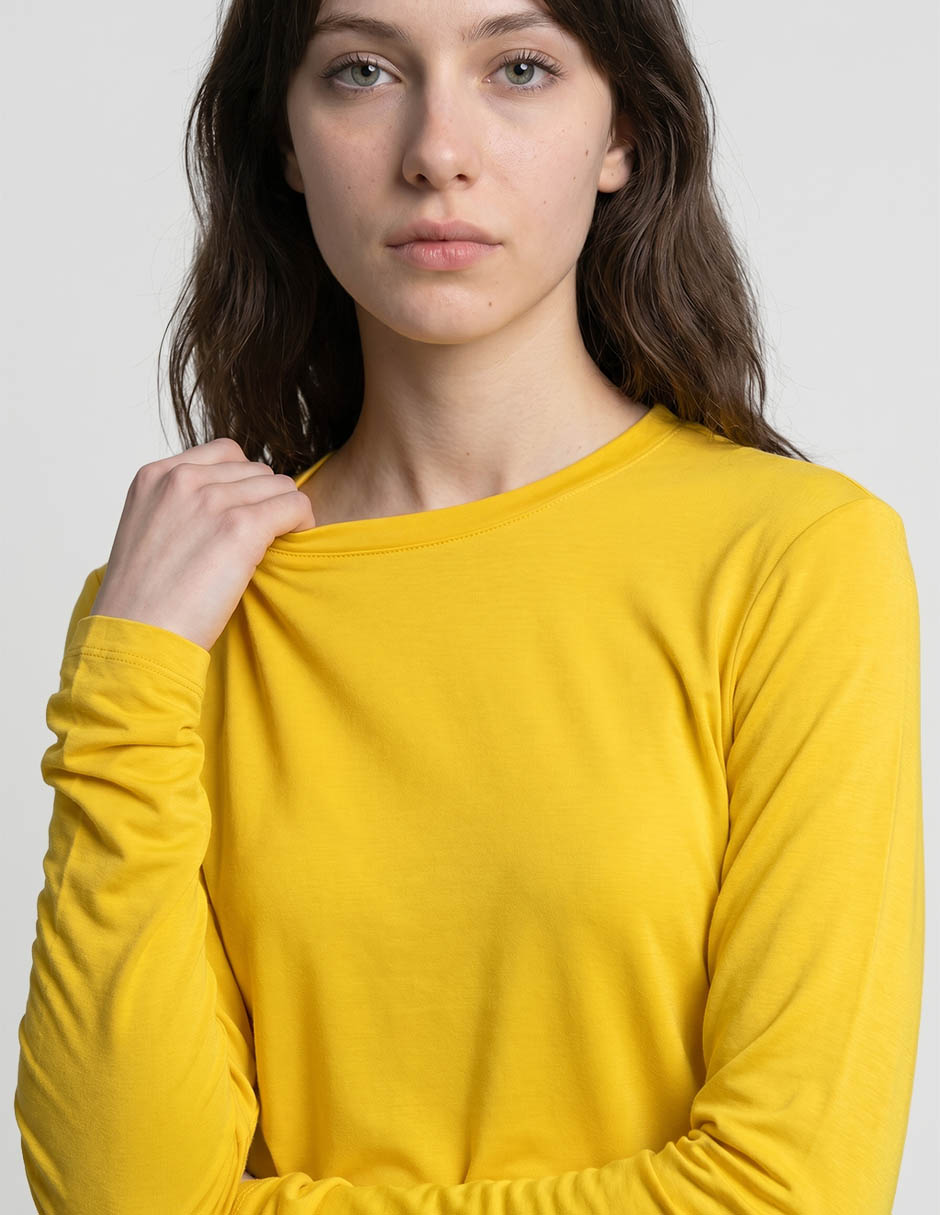 Playera manga larga ivonne cuello redondo para mujer