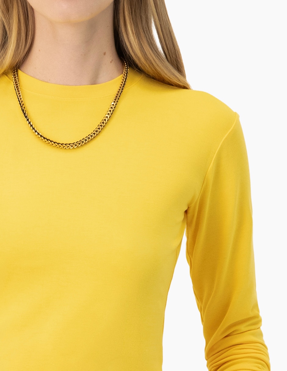 Playera manga larga ivonne cuello redondo para mujer