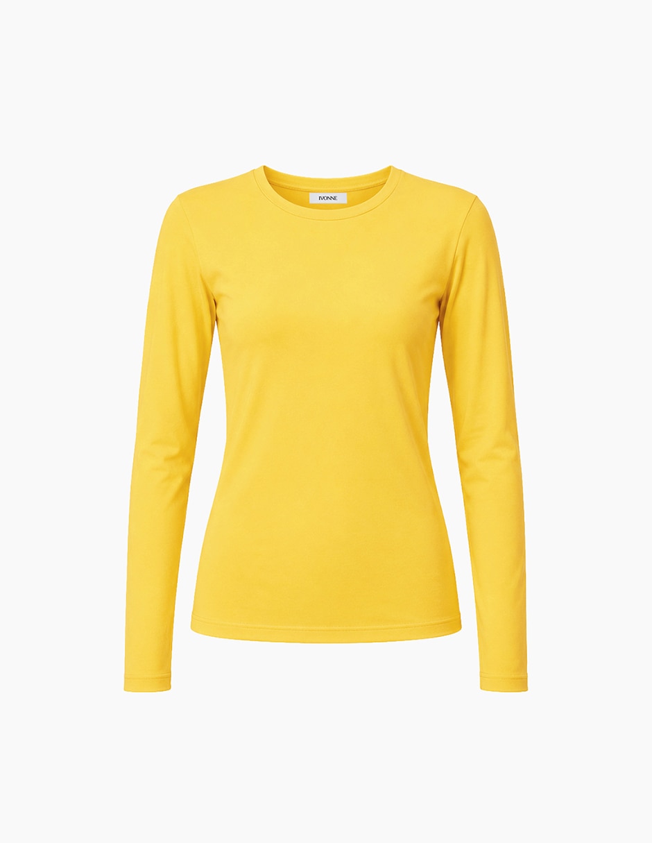Playera manga larga ivonne cuello redondo para mujer