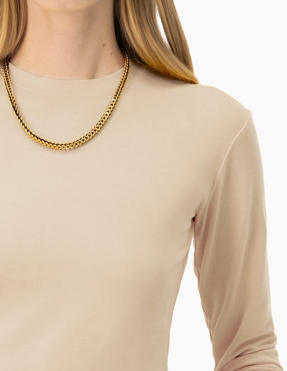 Playera manga Larga Ninguno cuello Redondo para mujer 5