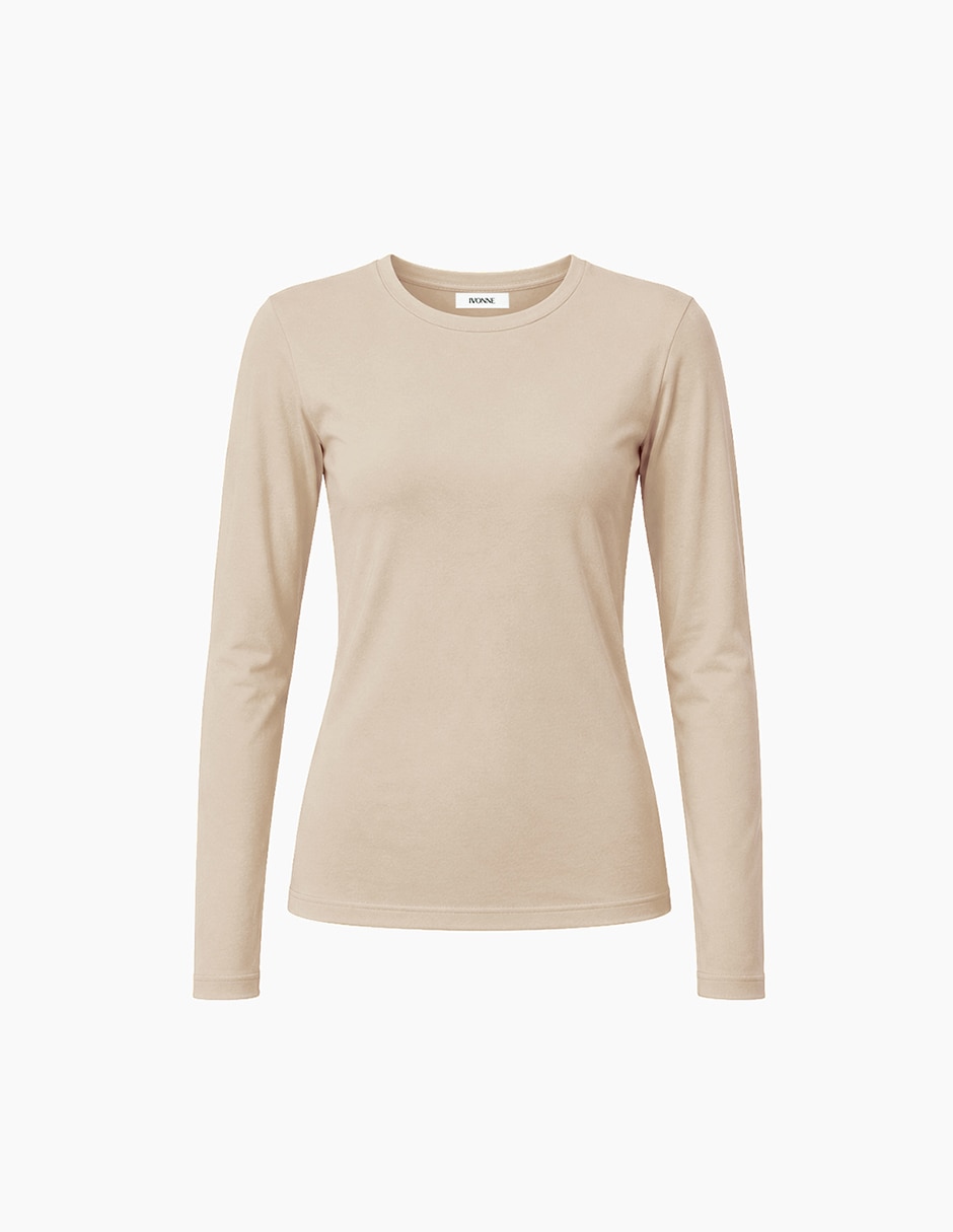 Playera manga Larga Ninguno cuello Redondo para mujer 6