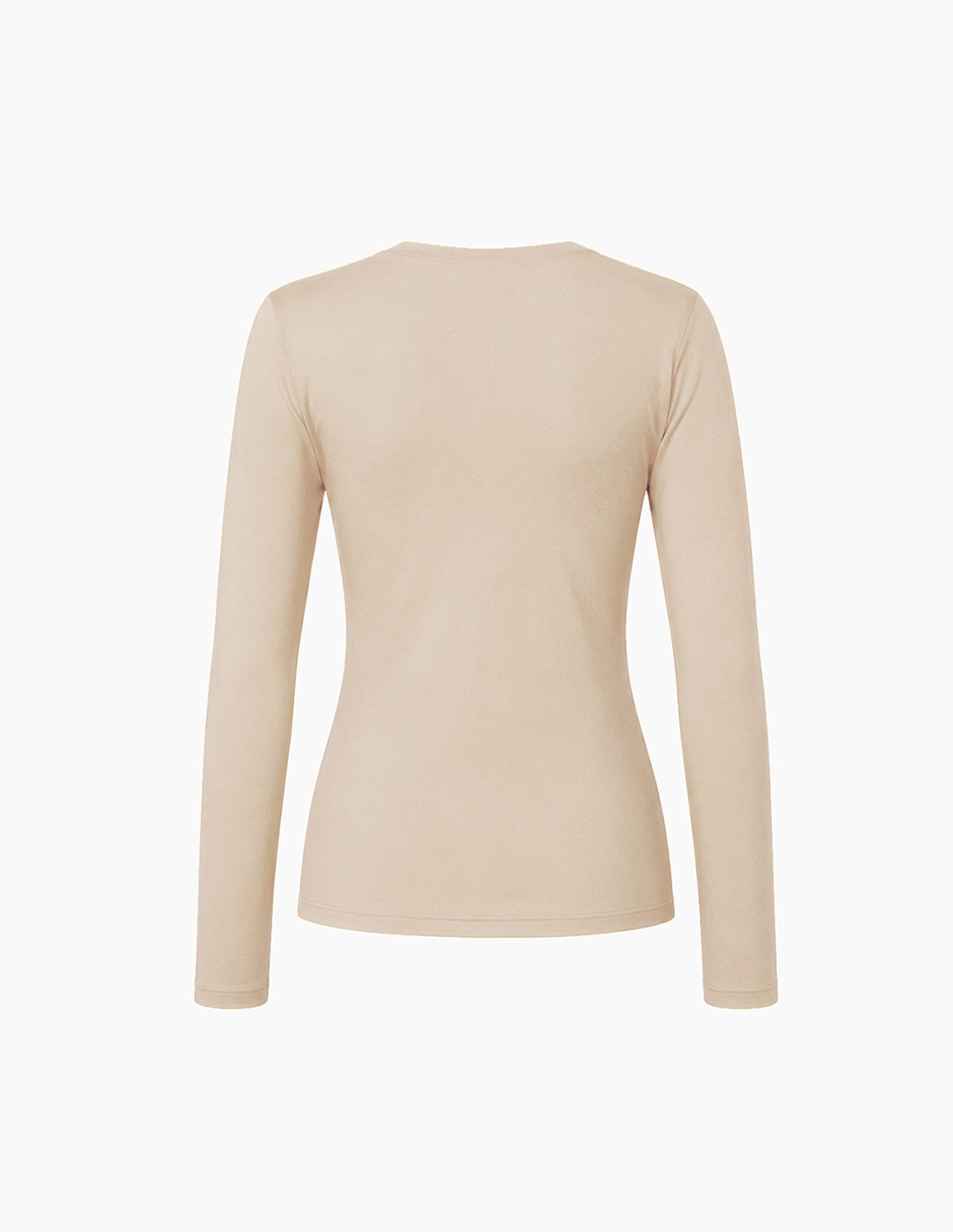 Playera manga Larga Ninguno cuello Redondo para mujer 7