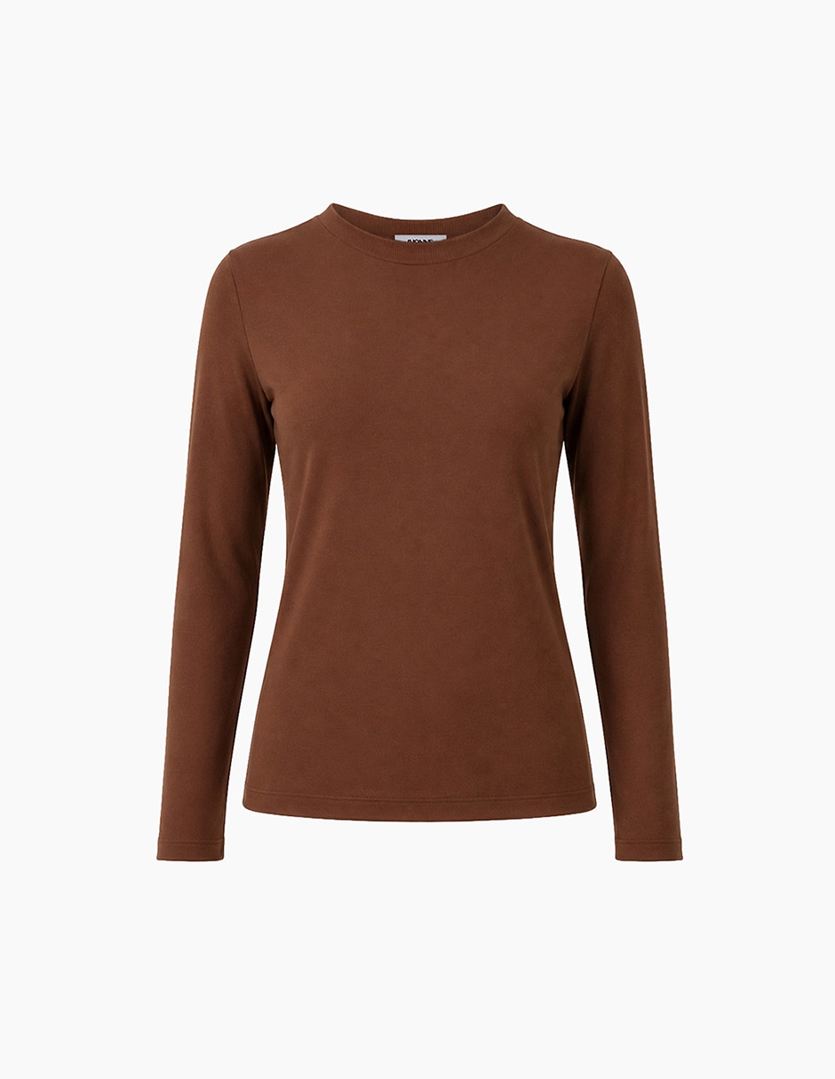 Playera manga larga cuello redondo para mujer 6
