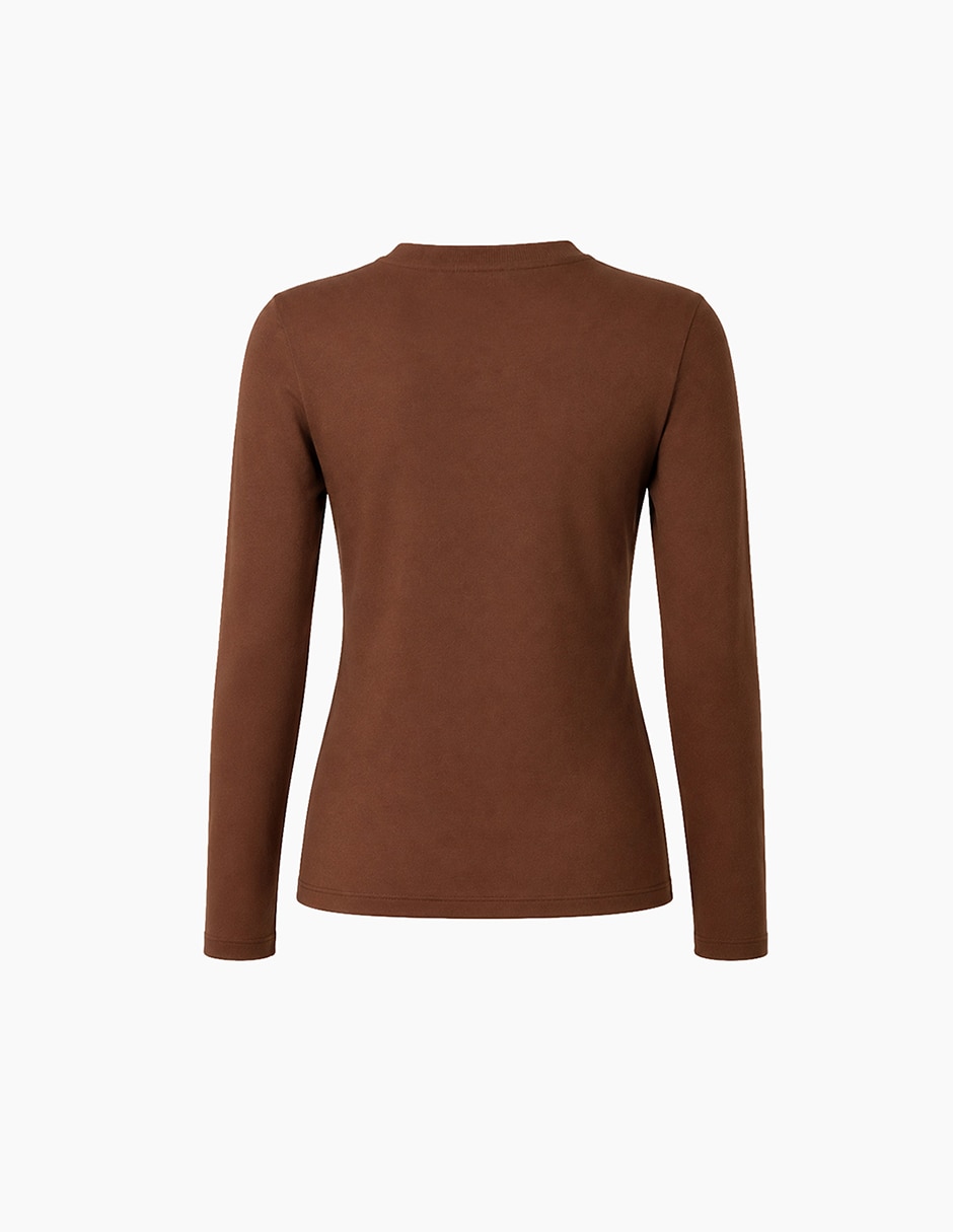 Playera manga larga cuello redondo para mujer 7