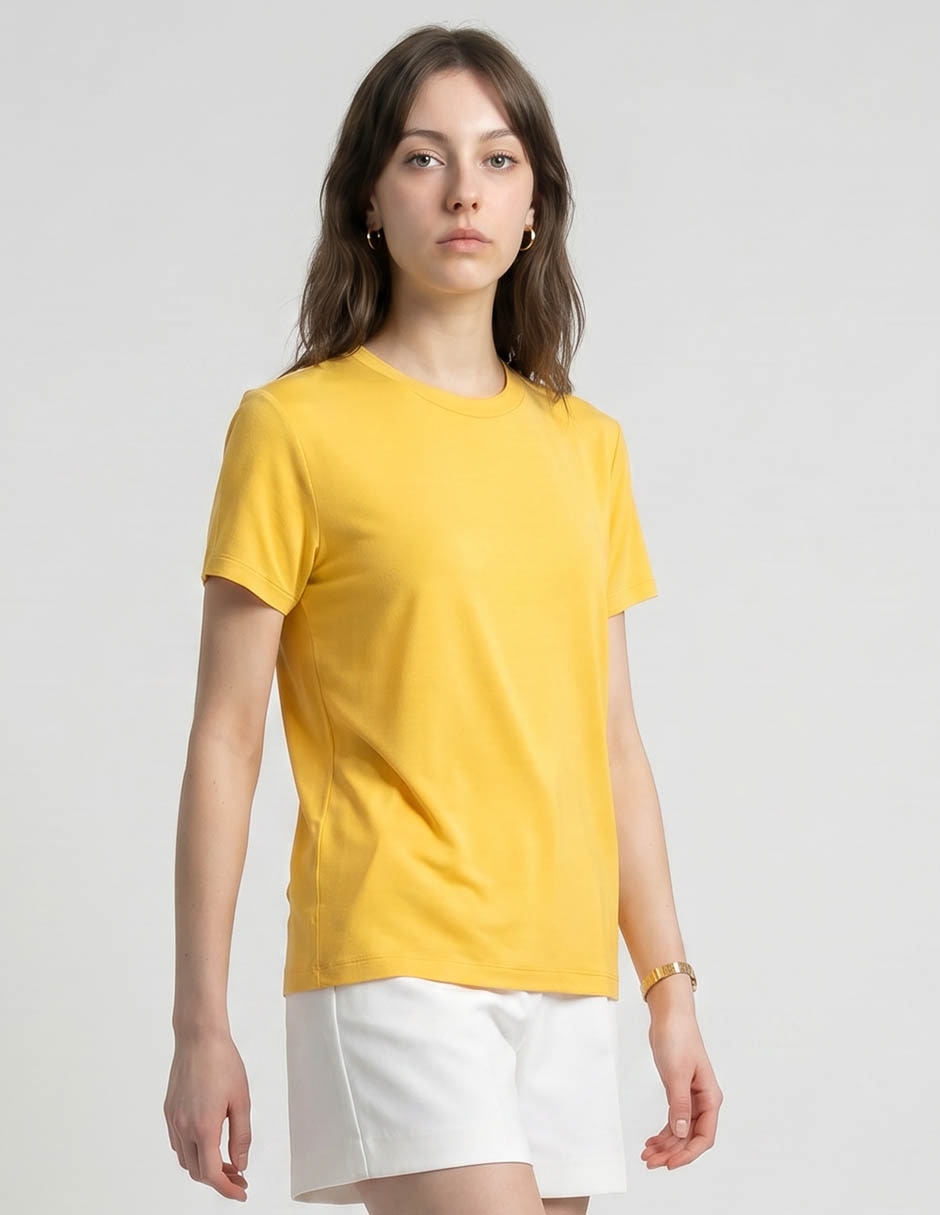 Playera manga Corta Ninguno cuello Redondo para mujer