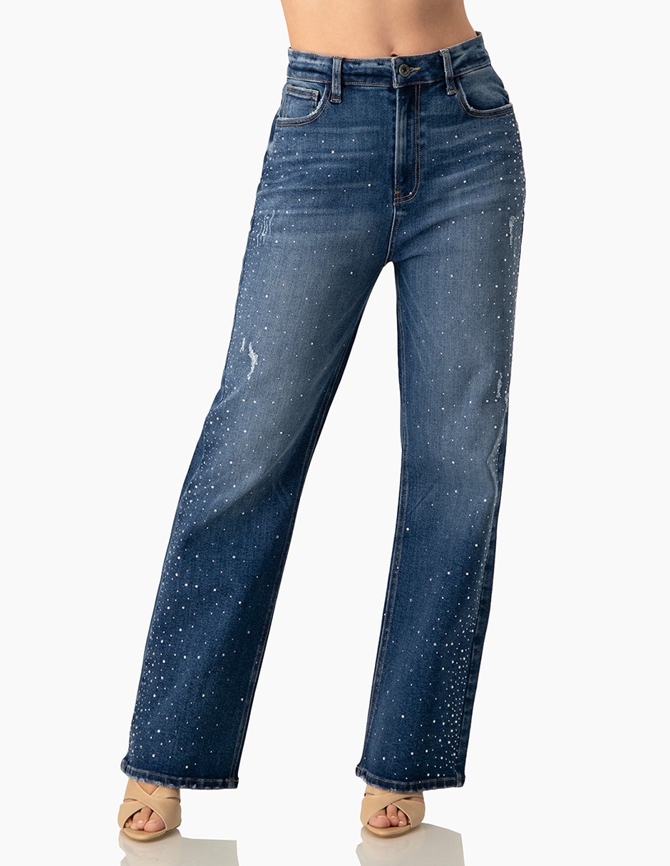 Jeans mom corte cintura para mujer