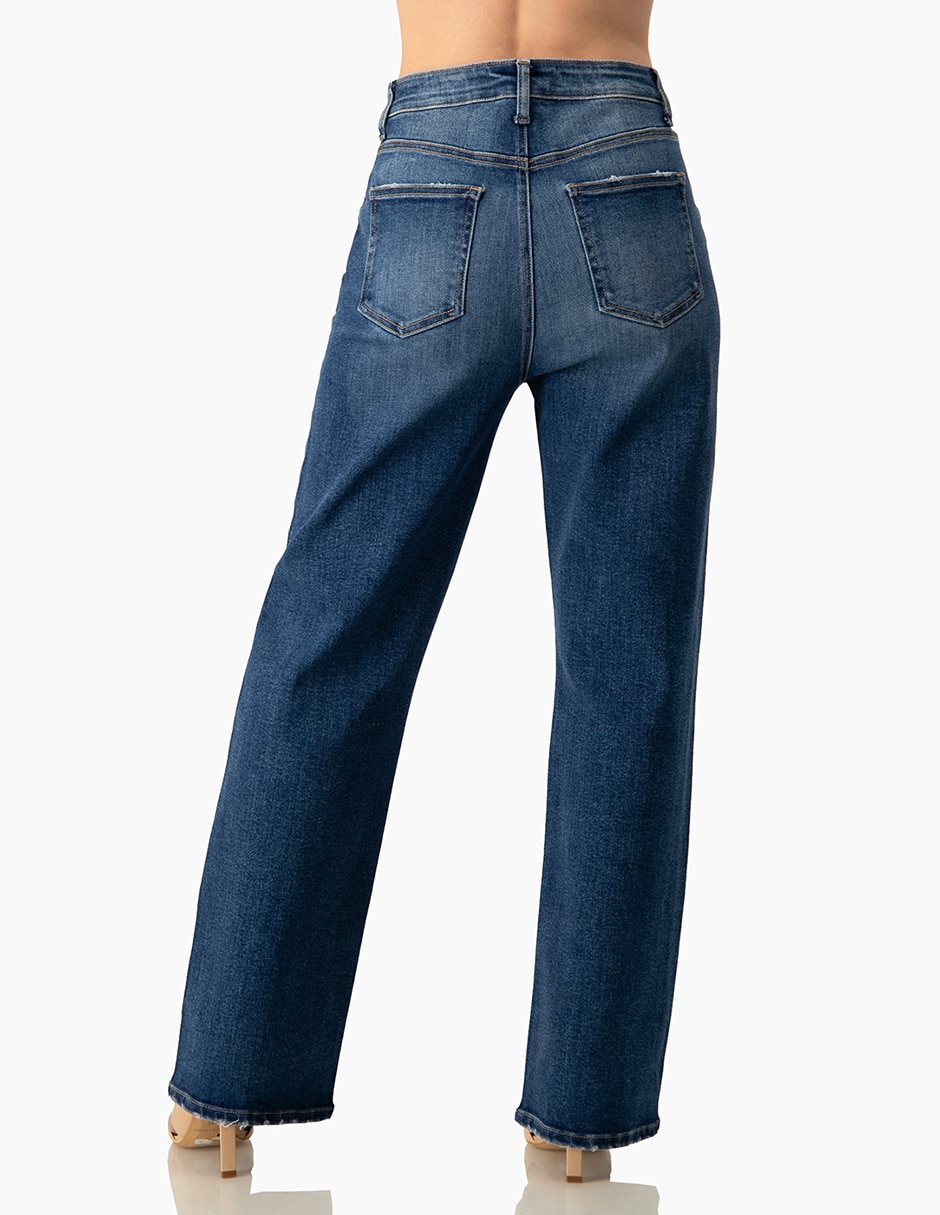 Jeans mom corte cintura para mujer 2