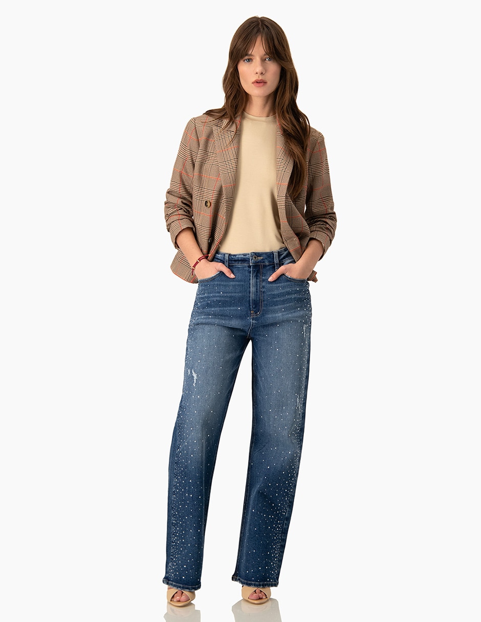 Jeans mom corte cintura para mujer 4