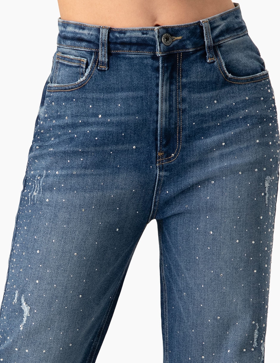 Jeans mom corte cintura para mujer 5