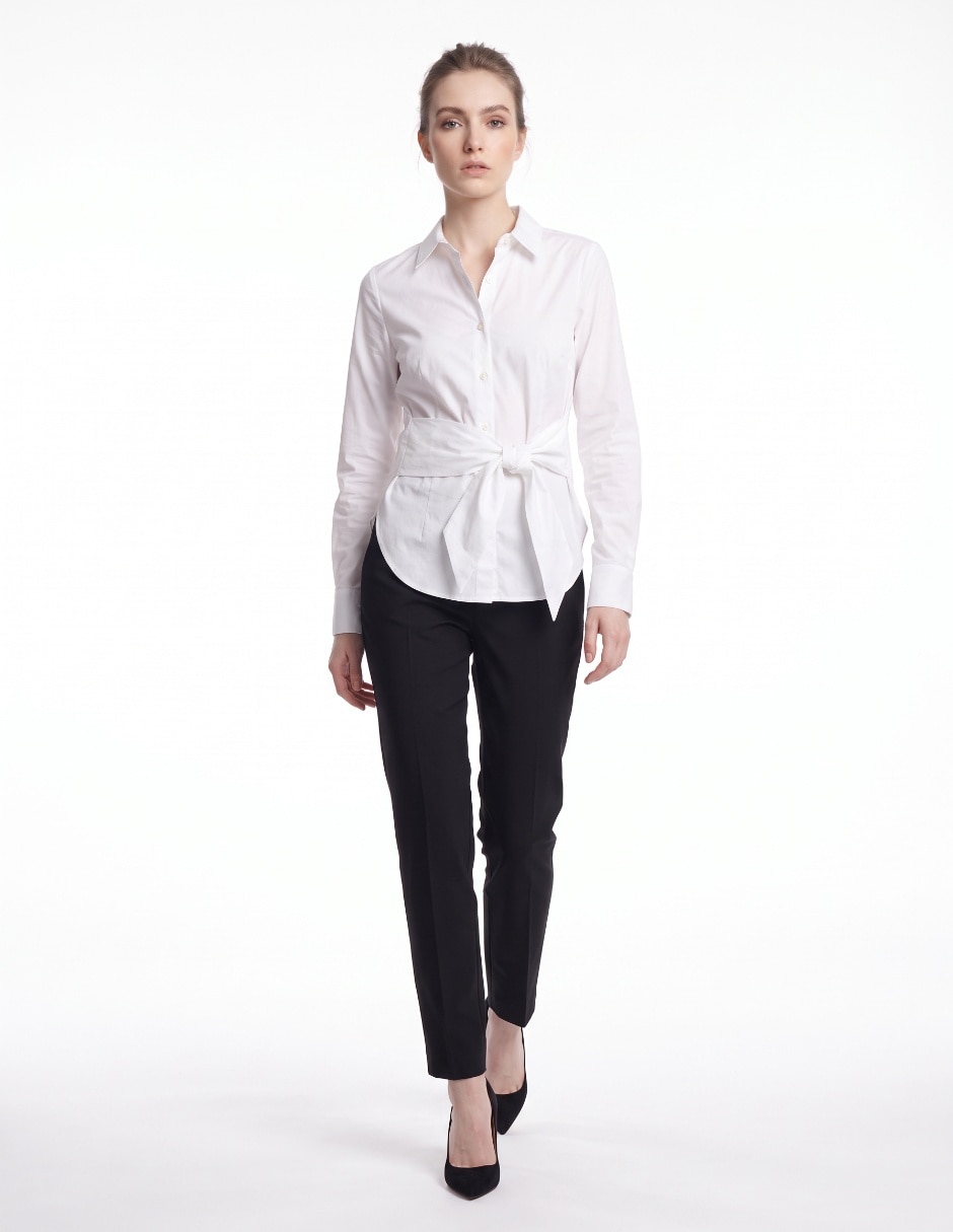 Blusa camisera Ann manga larga para mujer 3