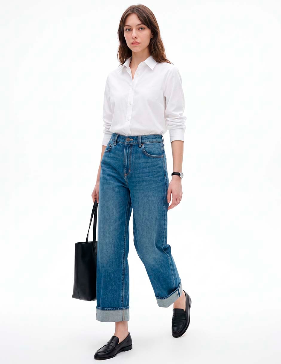Jeans a la cintura para mujer