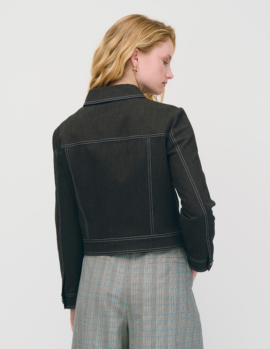 Chamarra denim de algodón para mujer 3