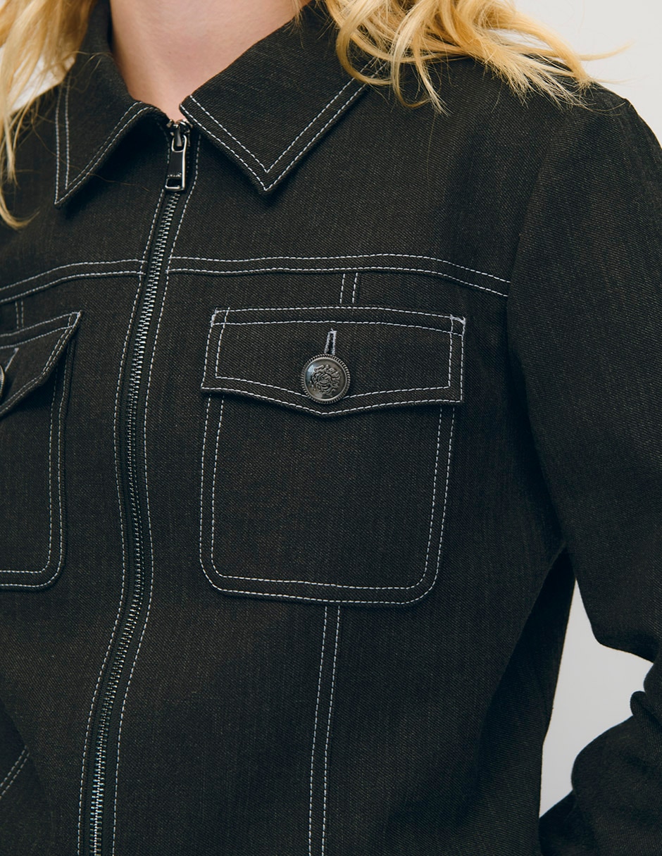 Chamarra denim de algodón para mujer 4