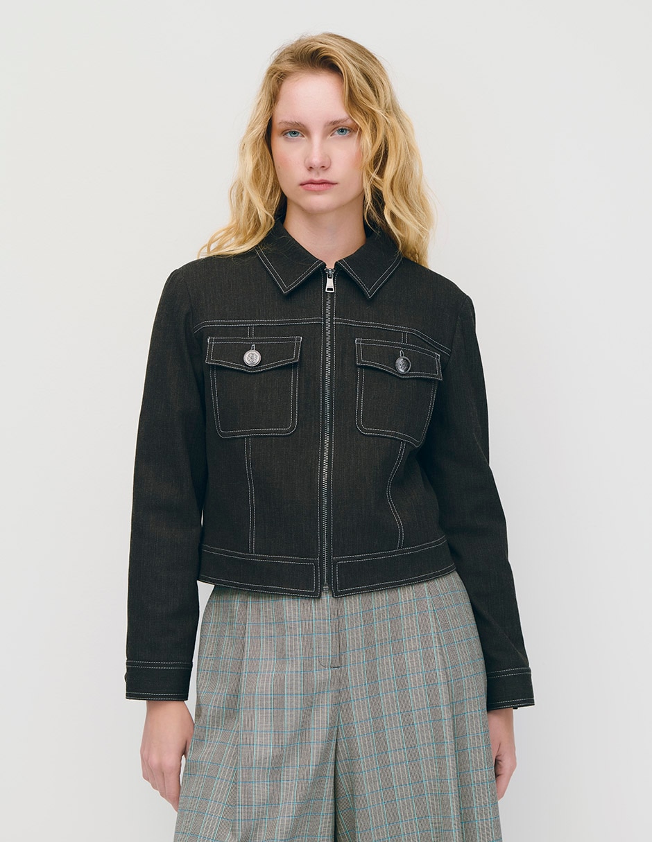 Chamarra denim de algodón para mujer Chamarra denim de algodón para mujer