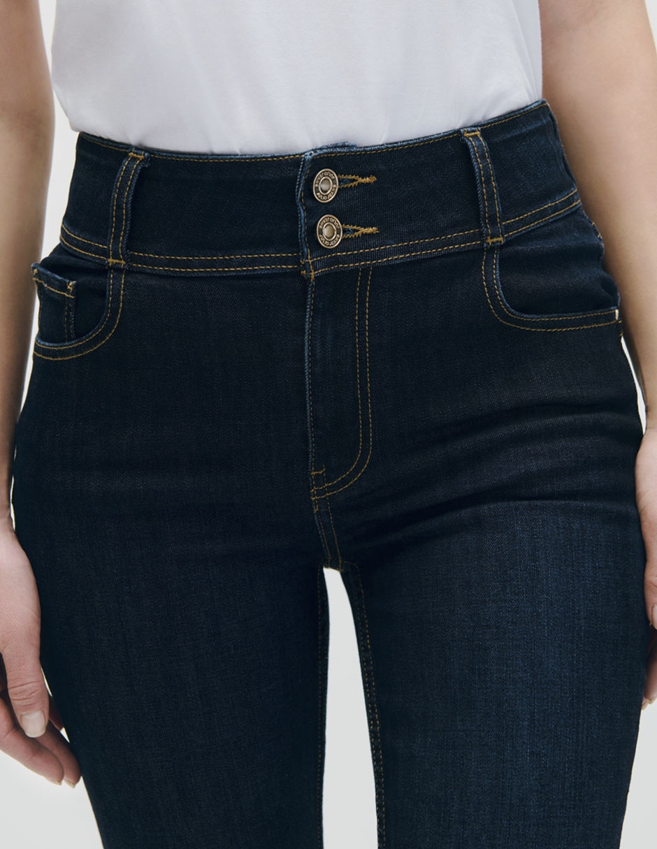 Jeans regular boot boot corte cintura alta para mujer 4