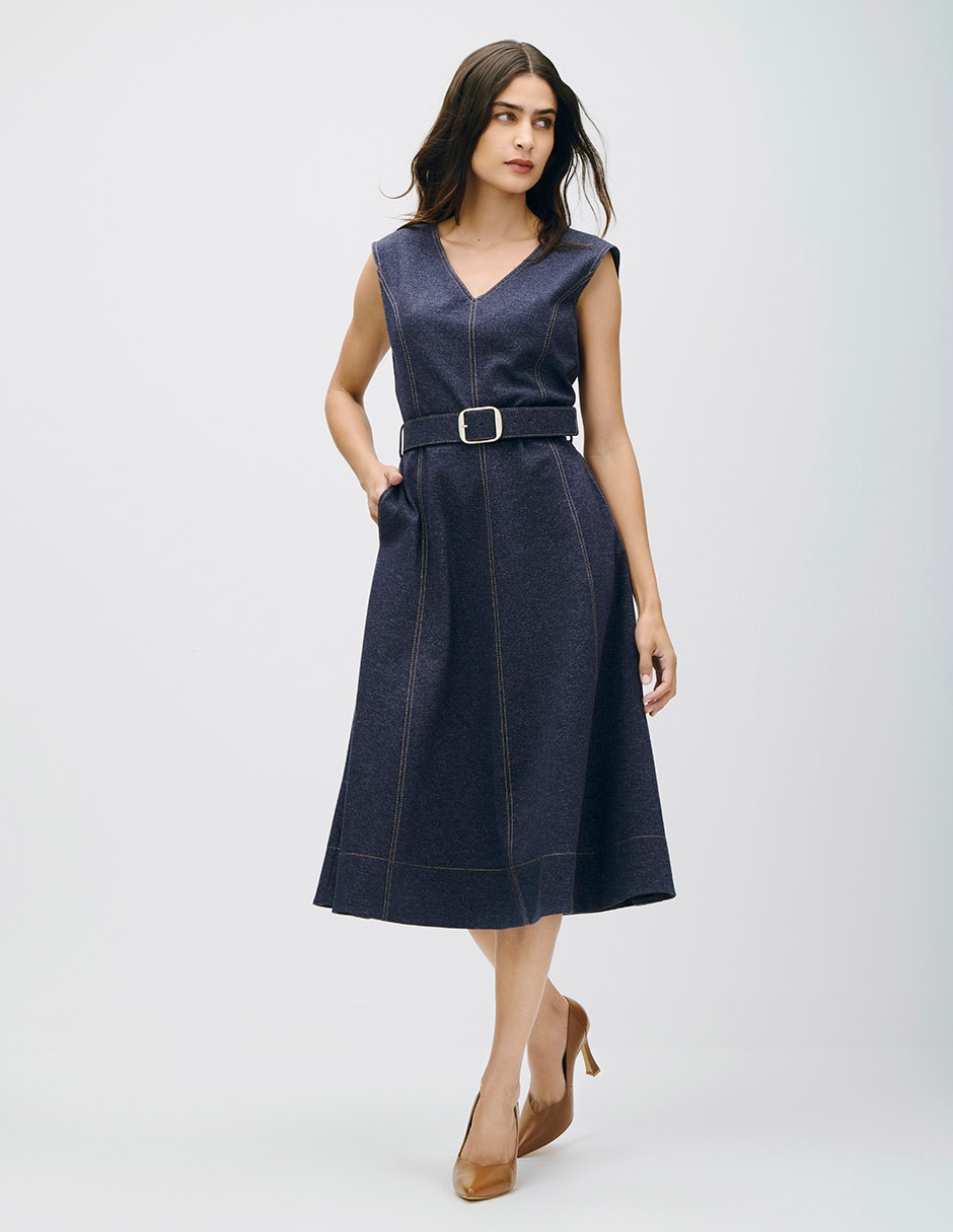 Vestido midi casual Terra para mujer