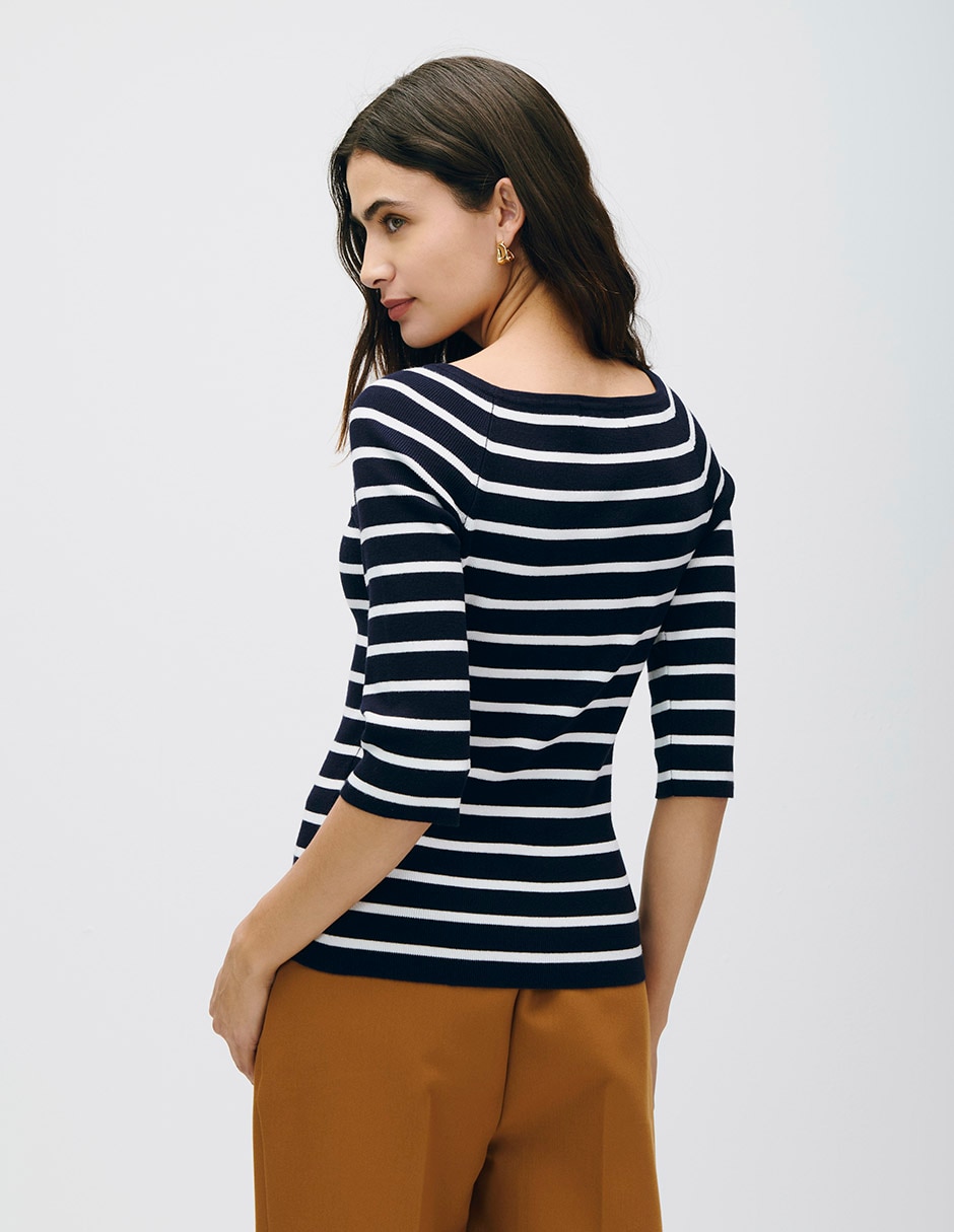 Suéter cuello con escote para mujer 3
