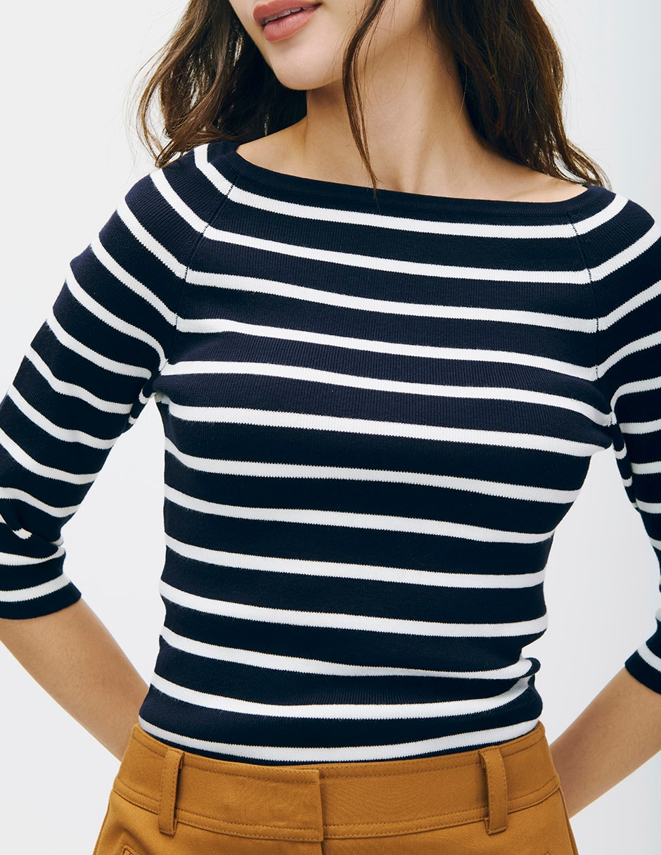 Suéter cuello con escote para mujer 4