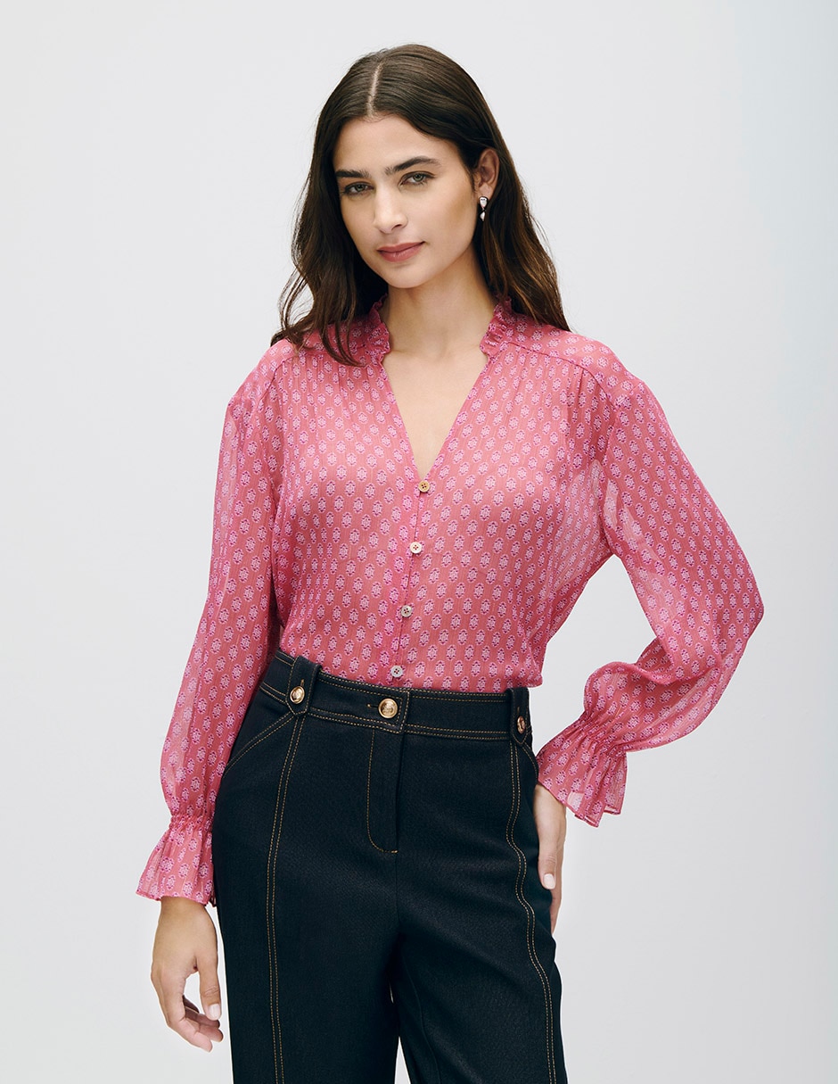 Blusa manga larga para mujer