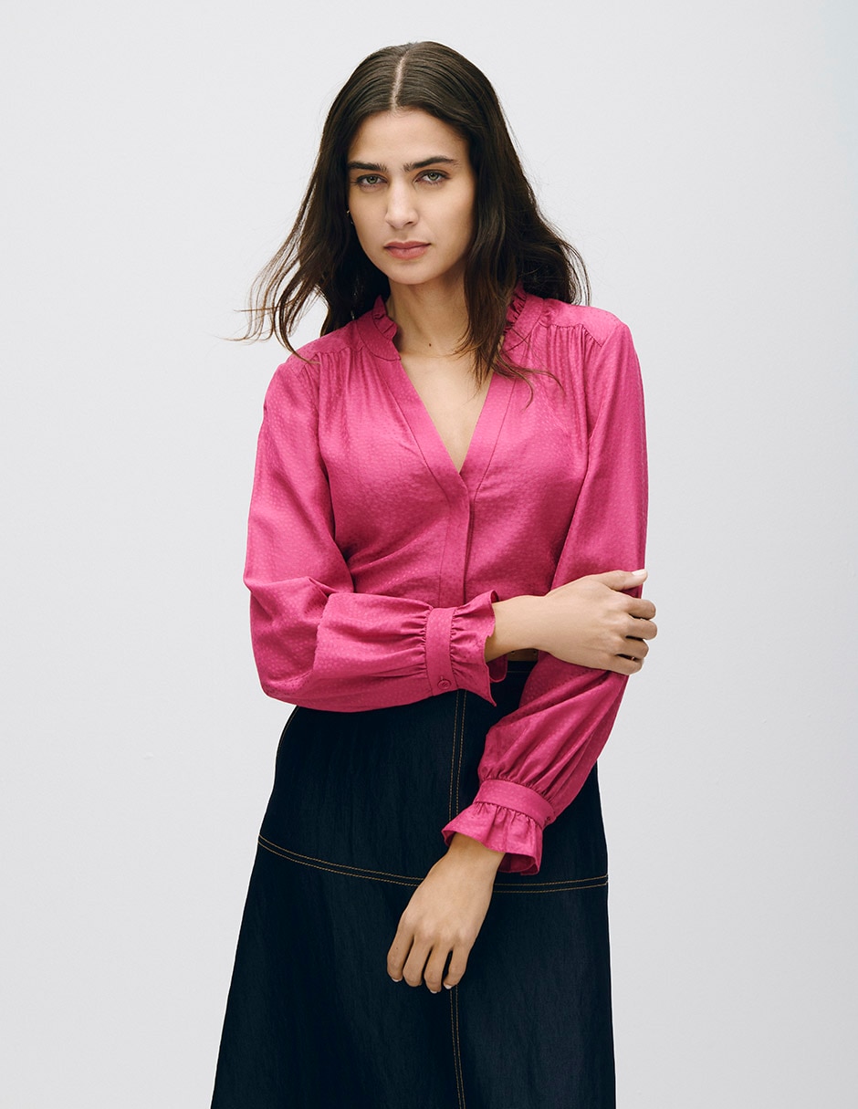 Blusa manga larga para mujer