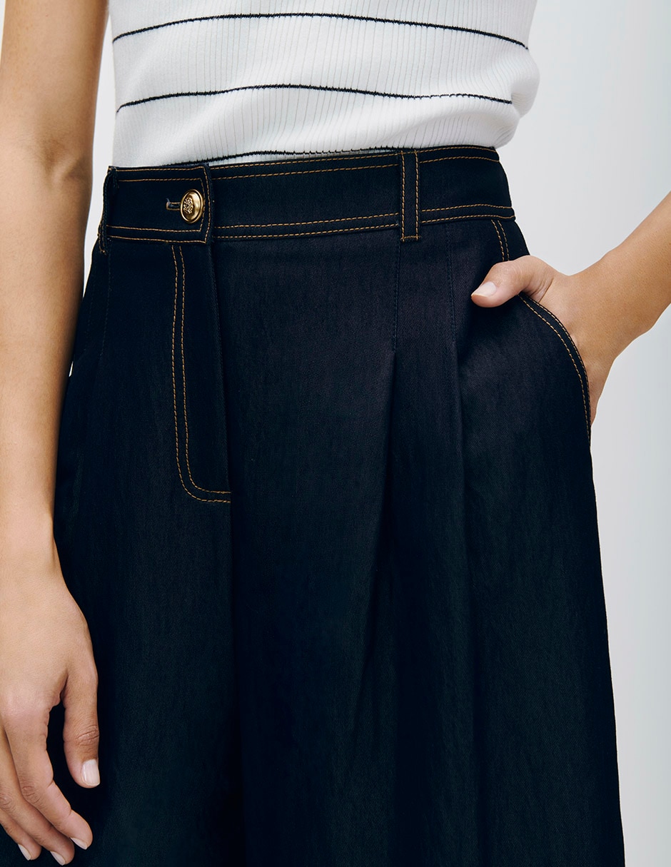 Pantalón coulotte amplio para mujer 4