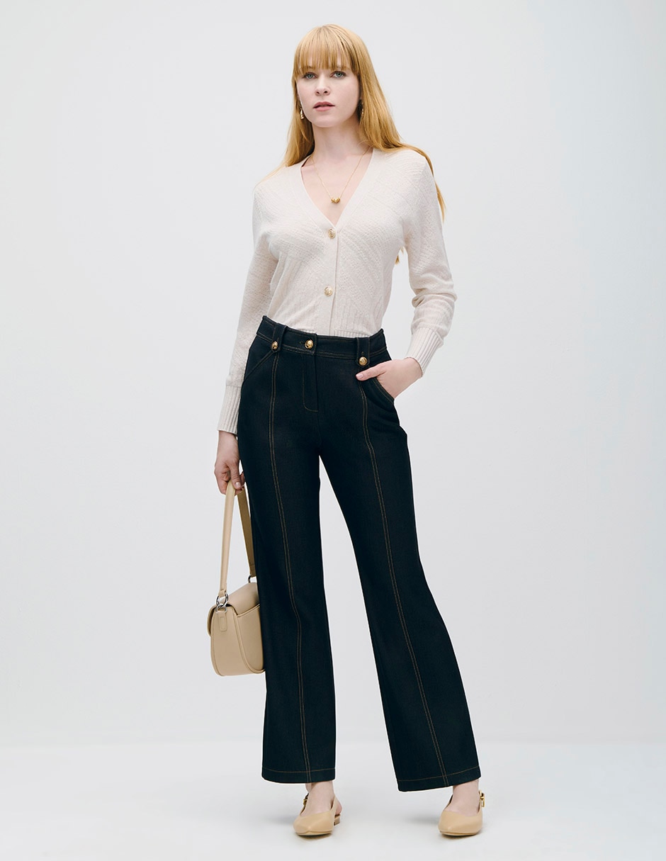 Pantalón regular recto para mujer 2