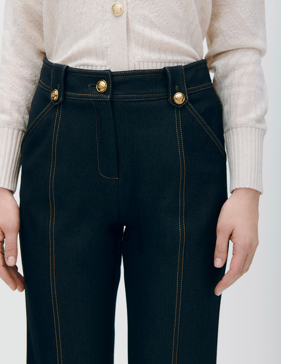 Pantalón regular recto para mujer 4