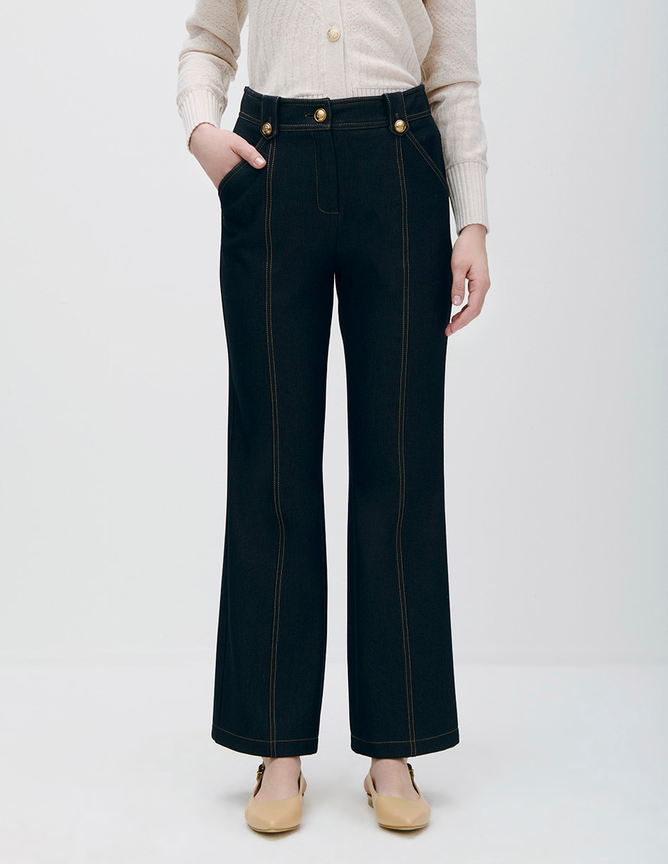 Pantalón regular recto para mujer