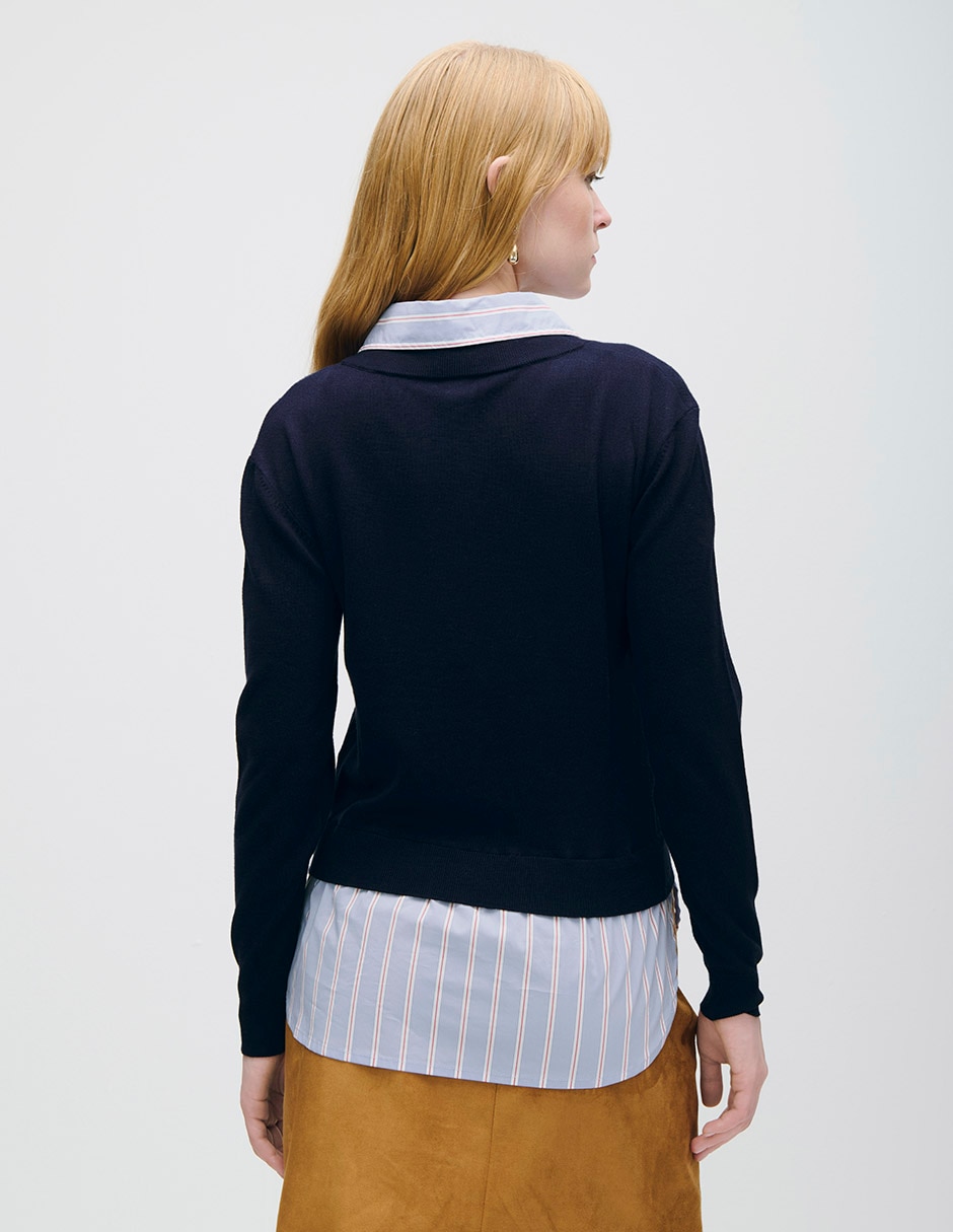 Suéter cuello v para mujer 3