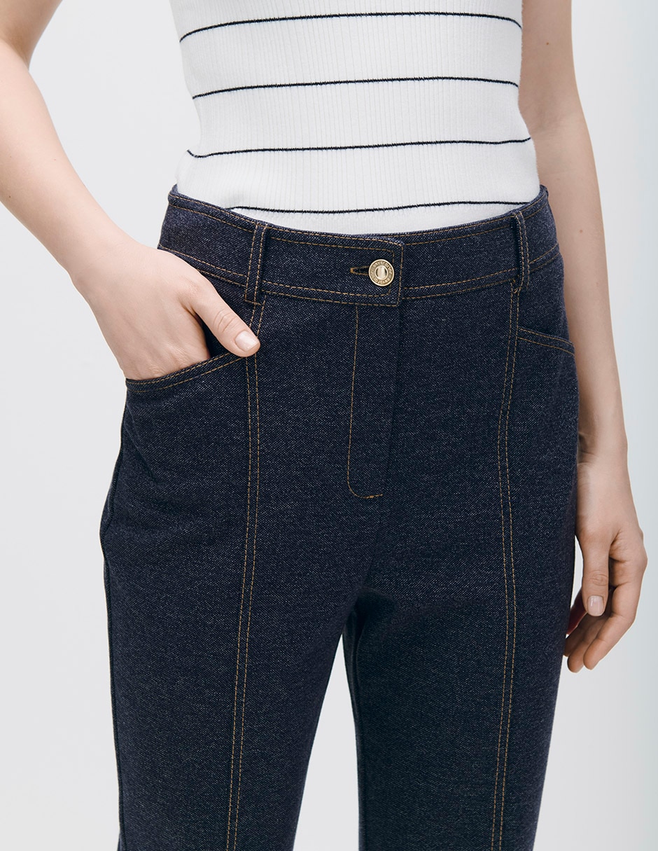 Pantalón regular recto para mujer 4