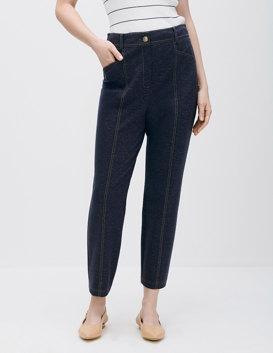 Pantalón regular recto para mujer