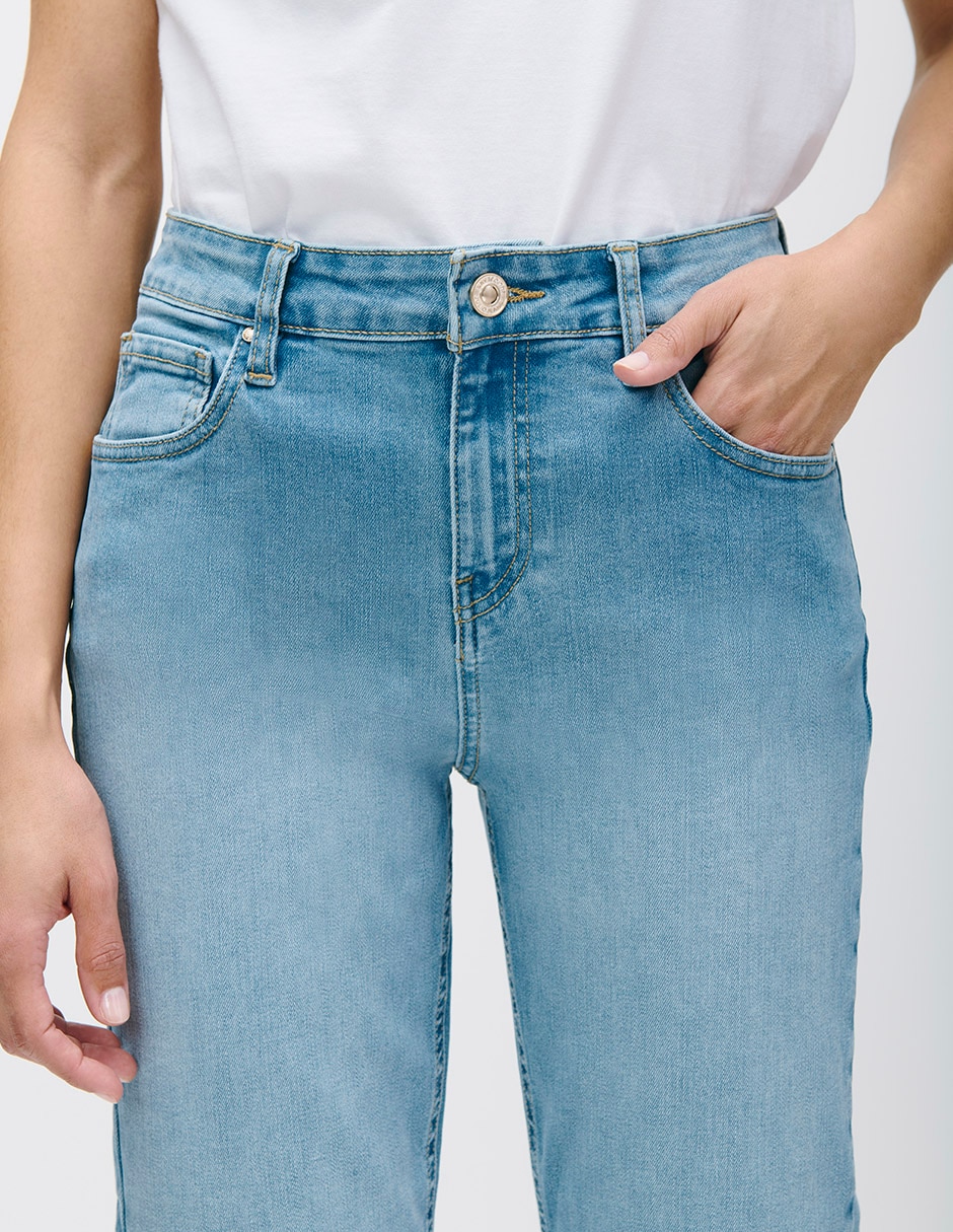 Jeans straight cintura para mujer 4