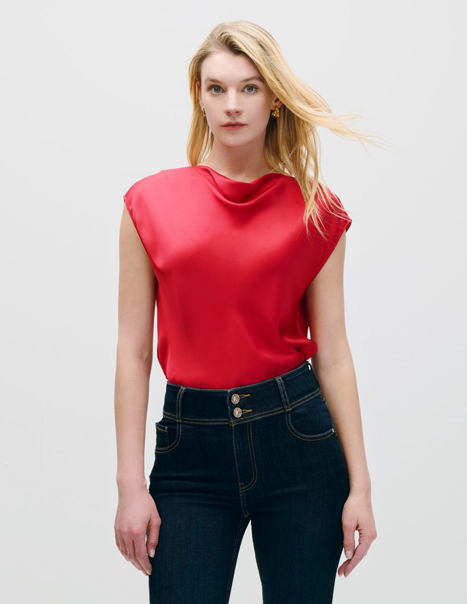 Blusa manga corta para mujer