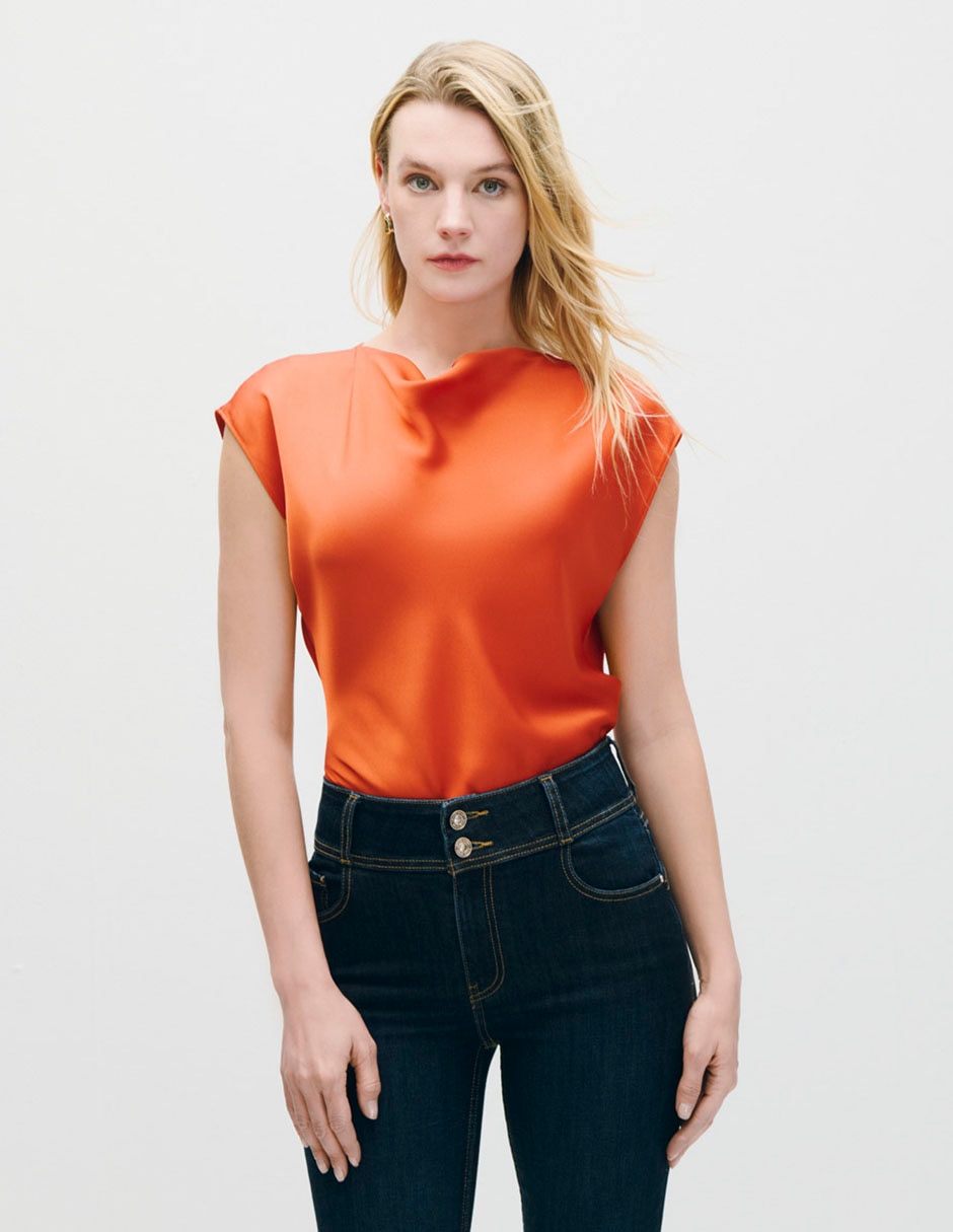 Blusa manga corta para mujer