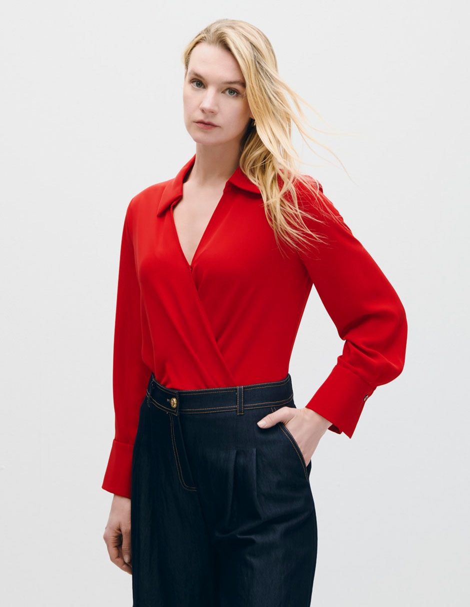 Blusa manga larga para mujer