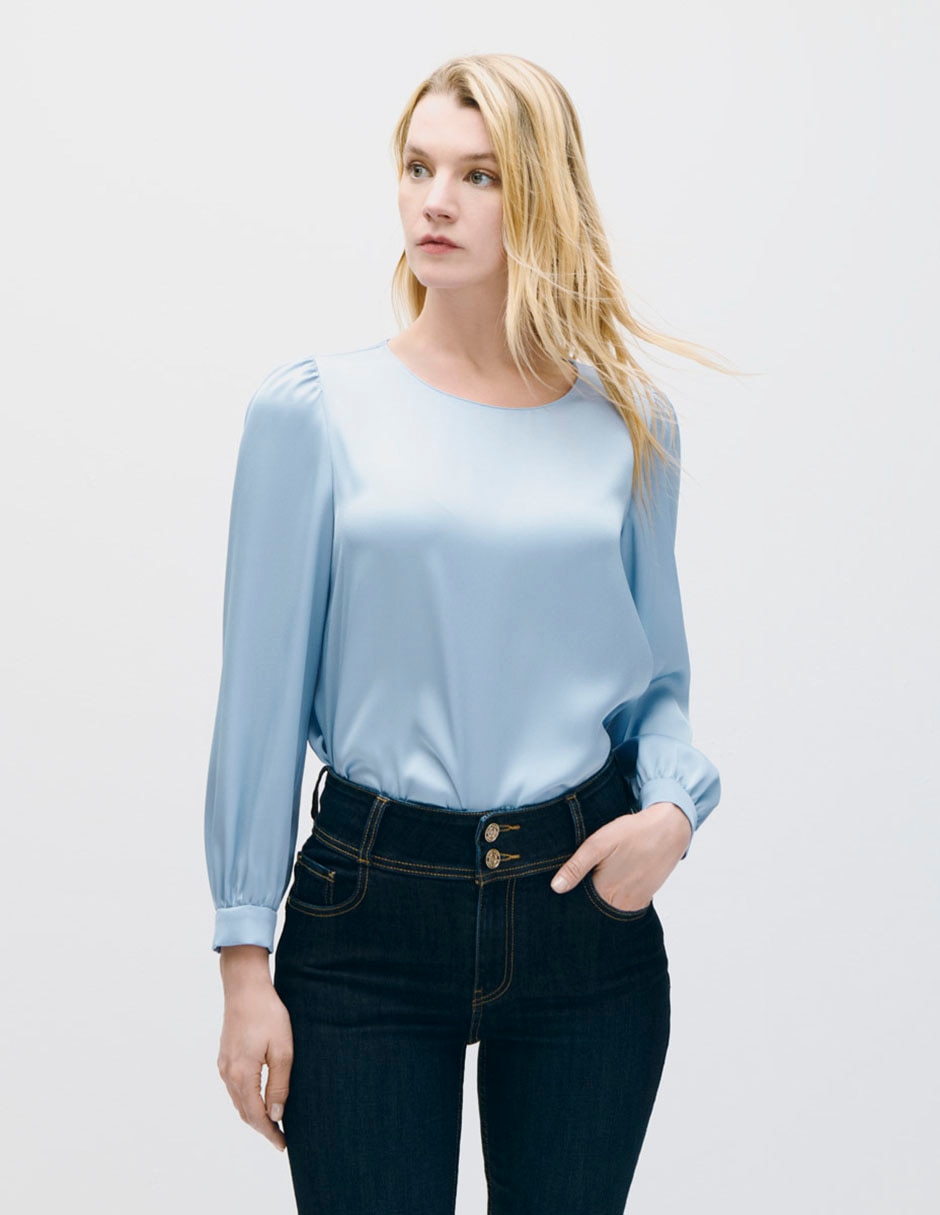 Blusa manga larga para mujer