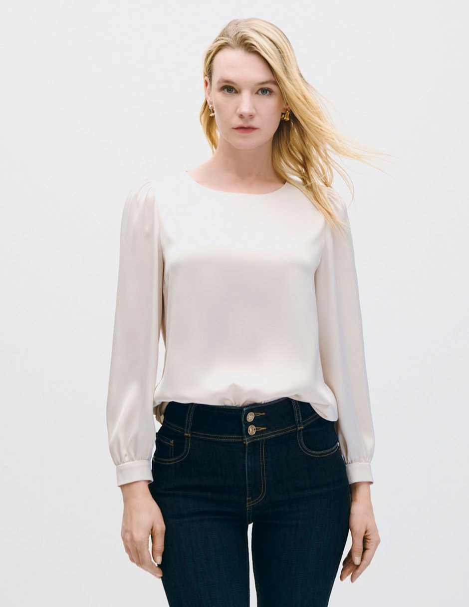 Blusa manga larga para mujer