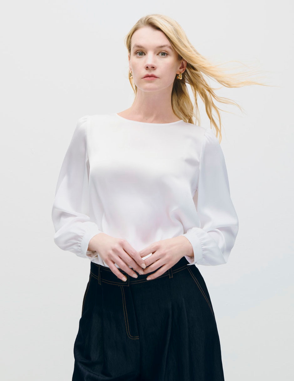 Blusa manga larga para mujer